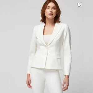 White House Black Market Signature Blazer in Ecru